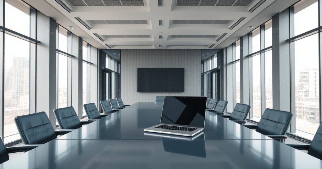 Laptop on a Calgary office desk with a social feed open — AI automation Calgary for local firms