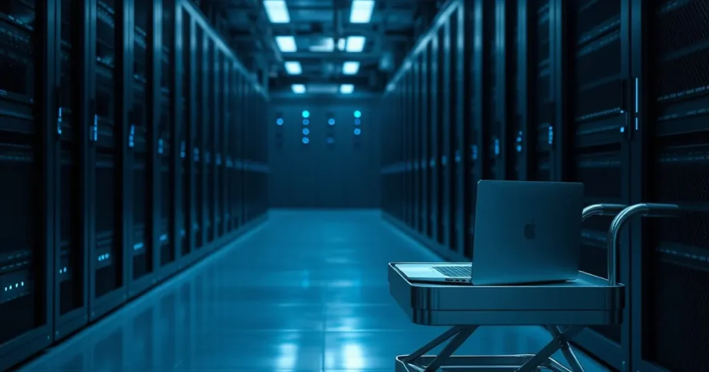 Server racks in a dim Calgary data room — AI automation Calgary for local firms